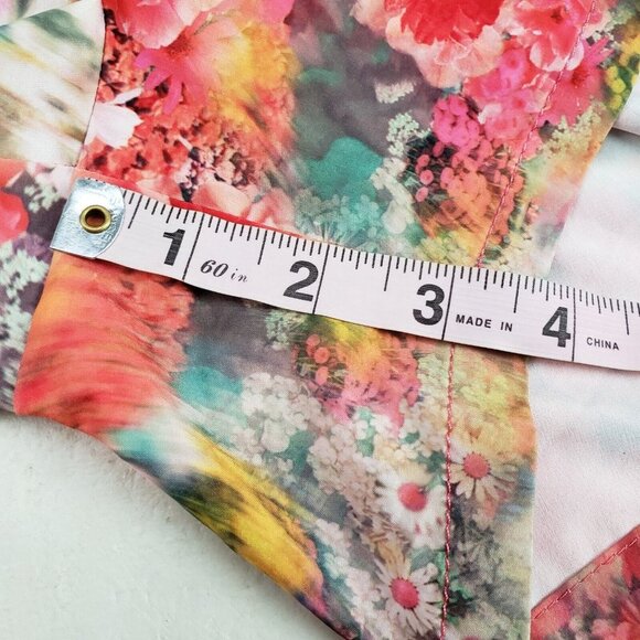 Athleta Brooklyn Printed Floral Shorts Womens 2 Pink Orange Zip Pocket Active - Picture 9 of 9